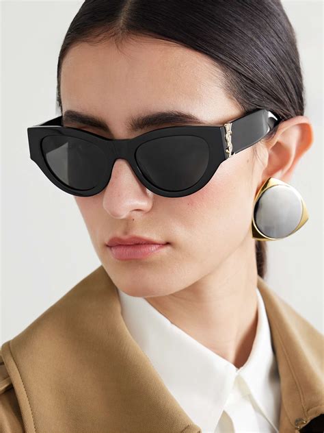 ysl white cat eye sunglasses|ysl acetate cat eye sunglasses.